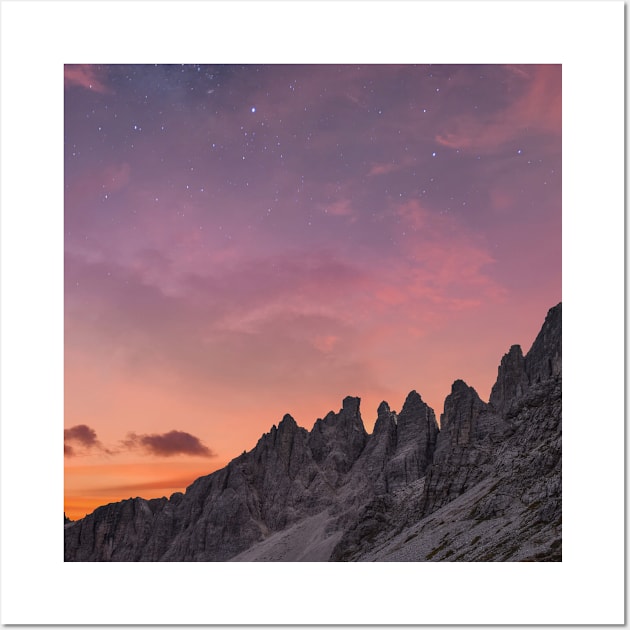 Dolimites Mountain Milky Way Wall Art by thriftjd